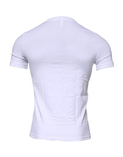 Dolce & Gabbana White Cotton Logo Round Neck Underwear T-shirt