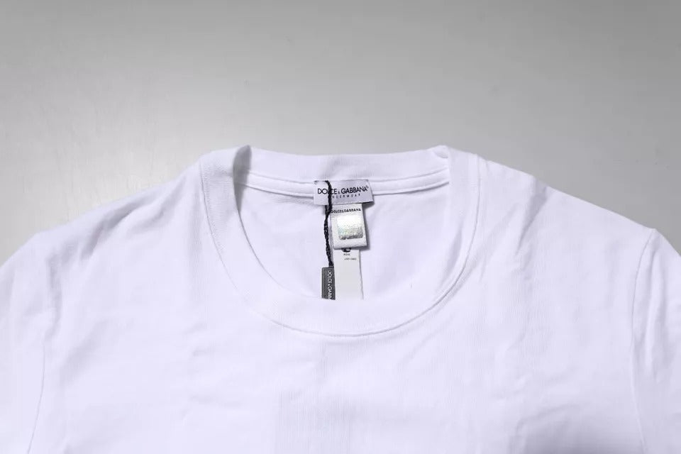 Dolce & Gabbana White Cotton Logo Round Neck Underwear T-shirt