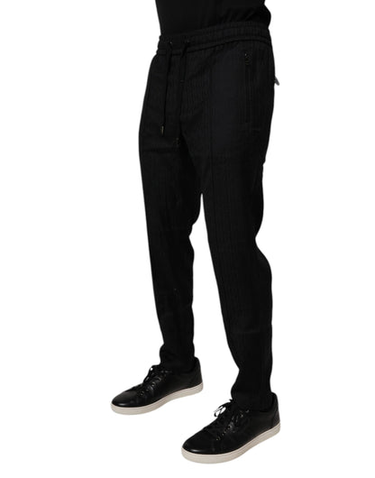 Dolce & Gabbana Black Wool Jogger Jogging Pants