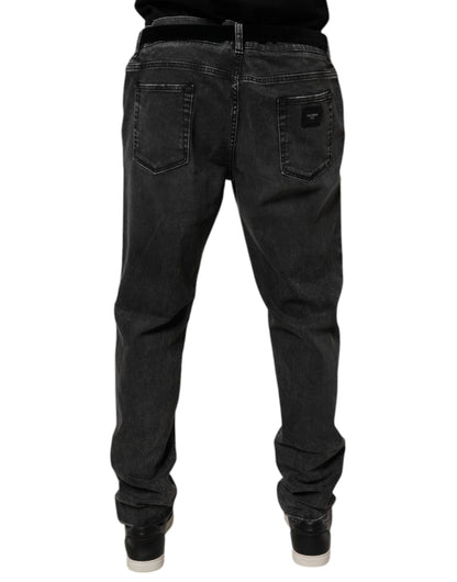 Dolce & Gabbana Black Cotton Stretch Skinny Men Denim Jeans