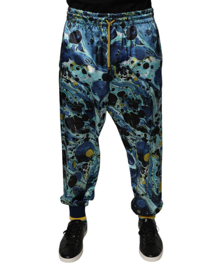 Dolce & Gabbana Multicolor Marble Print Jogger Men Sweatpants Pants