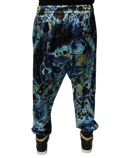 Dolce & Gabbana Multicolor Marble Print Jogger Men Sweatpants Pants