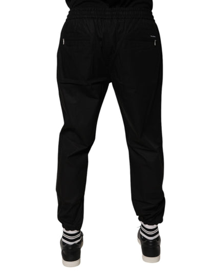 Dolce & Gabbana Black Cotton Men Jogger Sweatpants Pants