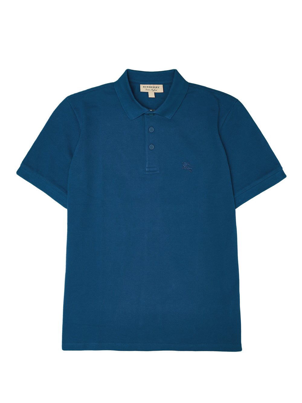 Burberry Deep Teal Blue Cotton Collared Polo Shirt