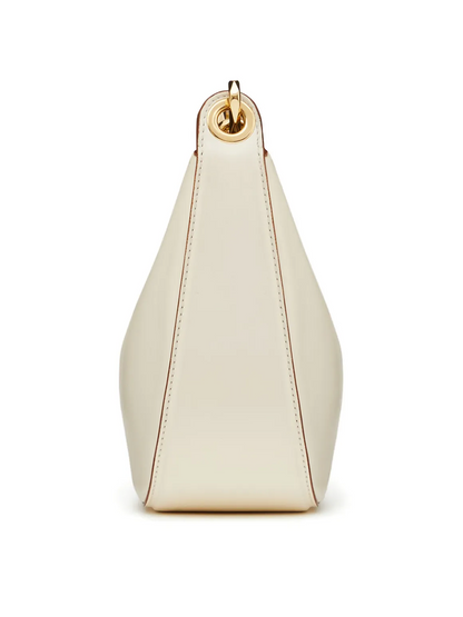 Valentino Garavani Ivory Leather Mini Hobo Vlogo Shoulder Bag