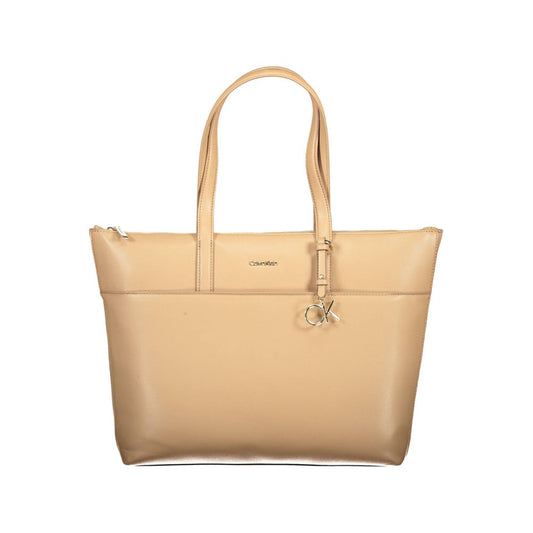 Calvin Klein Beige Polyester Women Handbag