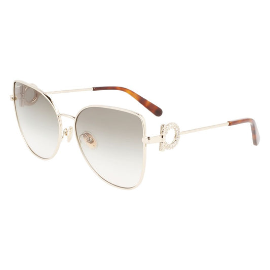 Ferragamo Brown Metal Sunglasses