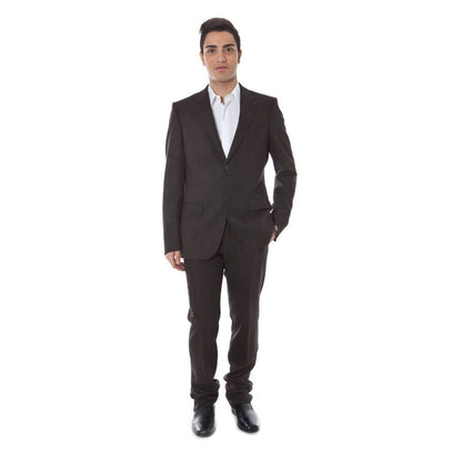 Calvin Klein Brown Wool Men Suit