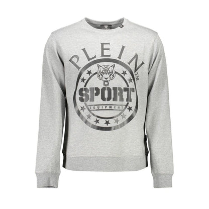 Plein Sport Gray Cotton Men Sweater