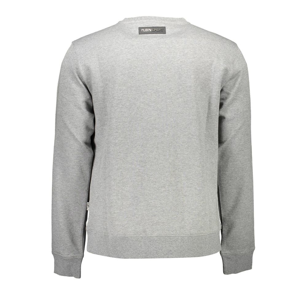 Plein Sport Gray Cotton Men Sweater