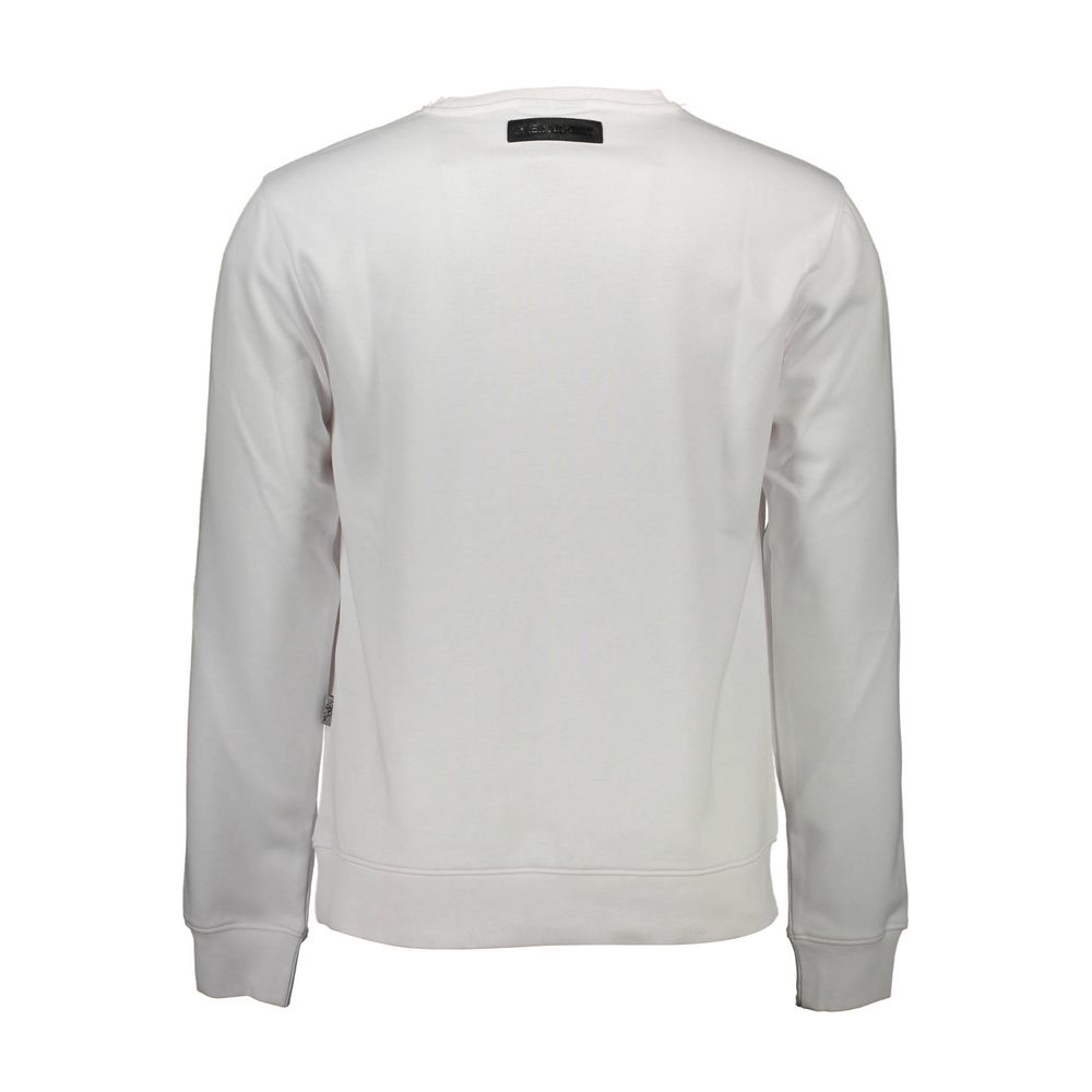 Plein Sport White Cotton Men Sweater