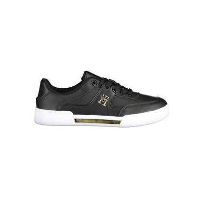 Tommy Hilfiger Black Leather Women Sneaker