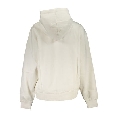 Calvin Klein Chic White Fleece Hooded Sweatshirt