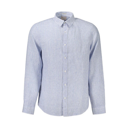 Guess Jeans Blue Linen Men Shirt