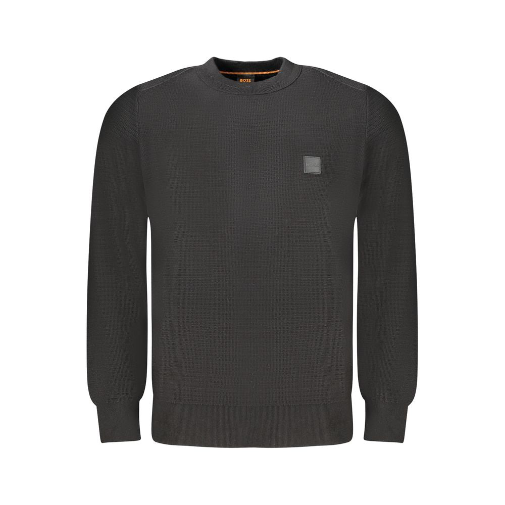 Hugo Boss Black Cotton Men Sweater