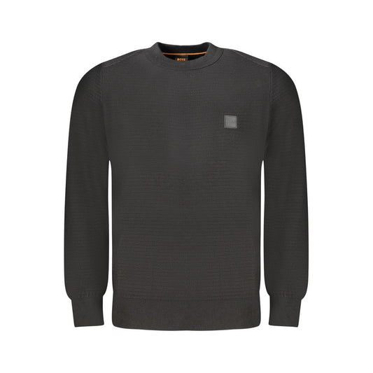 Hugo Boss Black Cotton Men Sweater