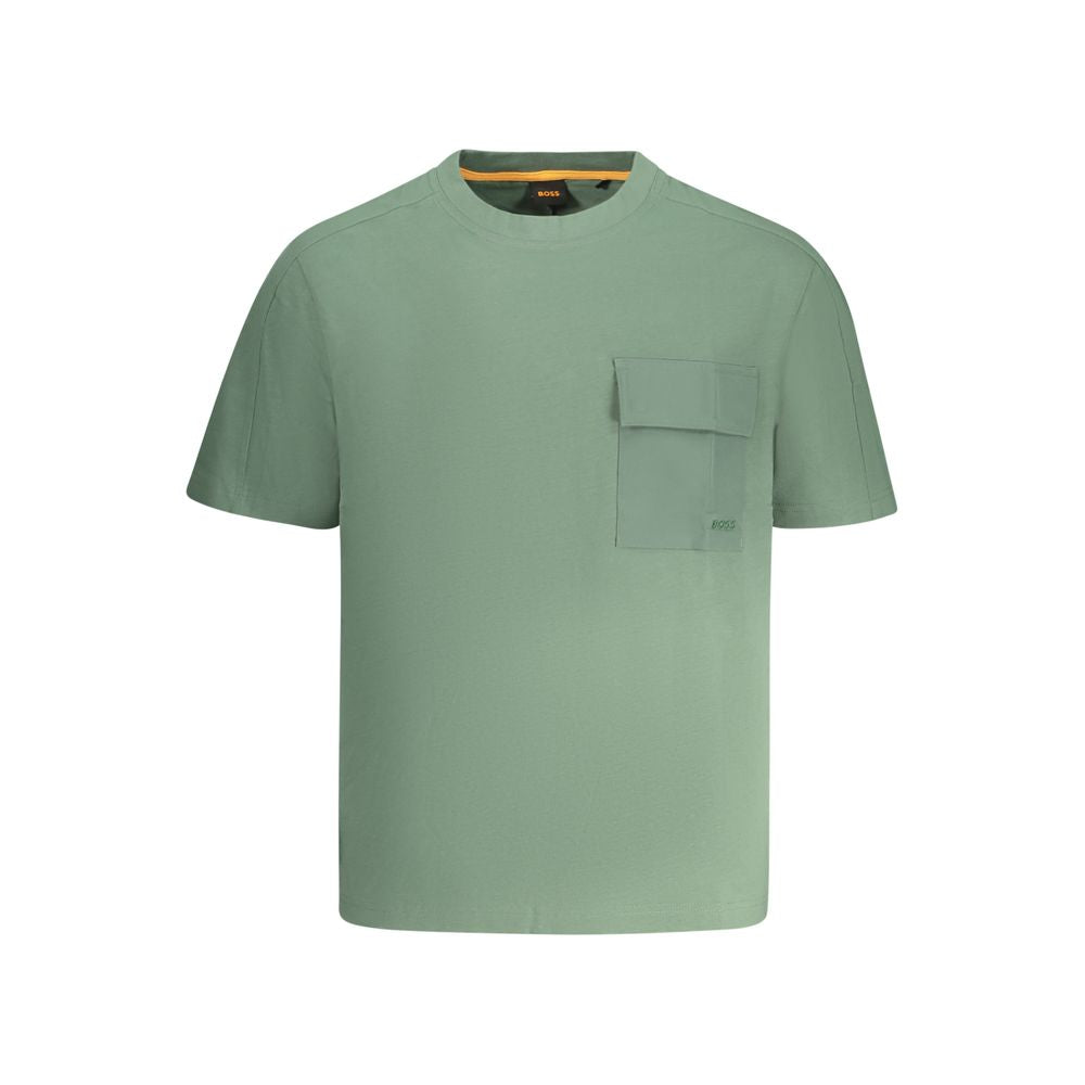 Hugo Boss Green Cotton Men T-Shirt