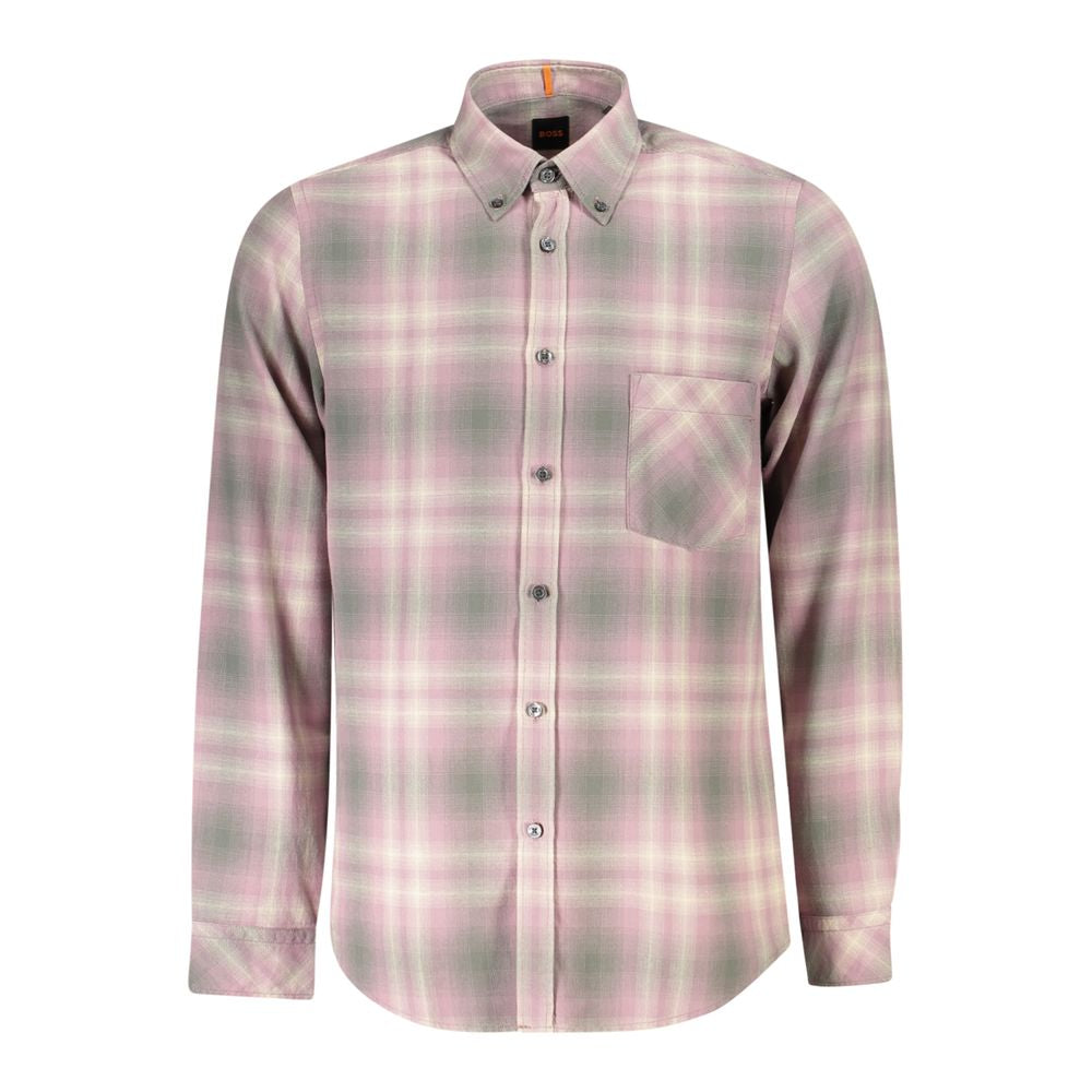 Hugo Boss Pink Cotton Men Shirt