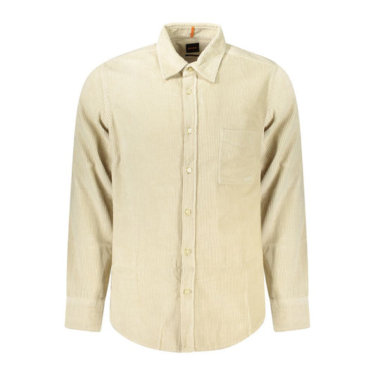 Hugo Boss Beige Cotton Men Shirt