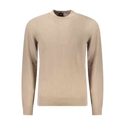 Hugo Boss Beige Cotton Men Sweater