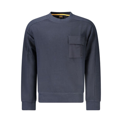 Hugo Boss Blue Cotton Men Sweater