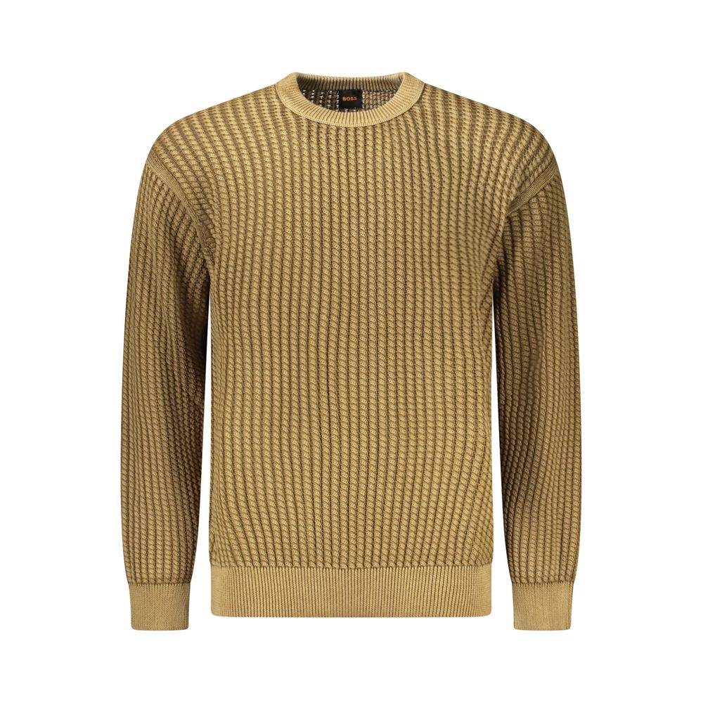 Hugo Boss Brown Cotton Men Sweater