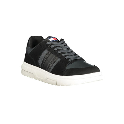 Tommy Hilfiger Black Leather Men Sneaker