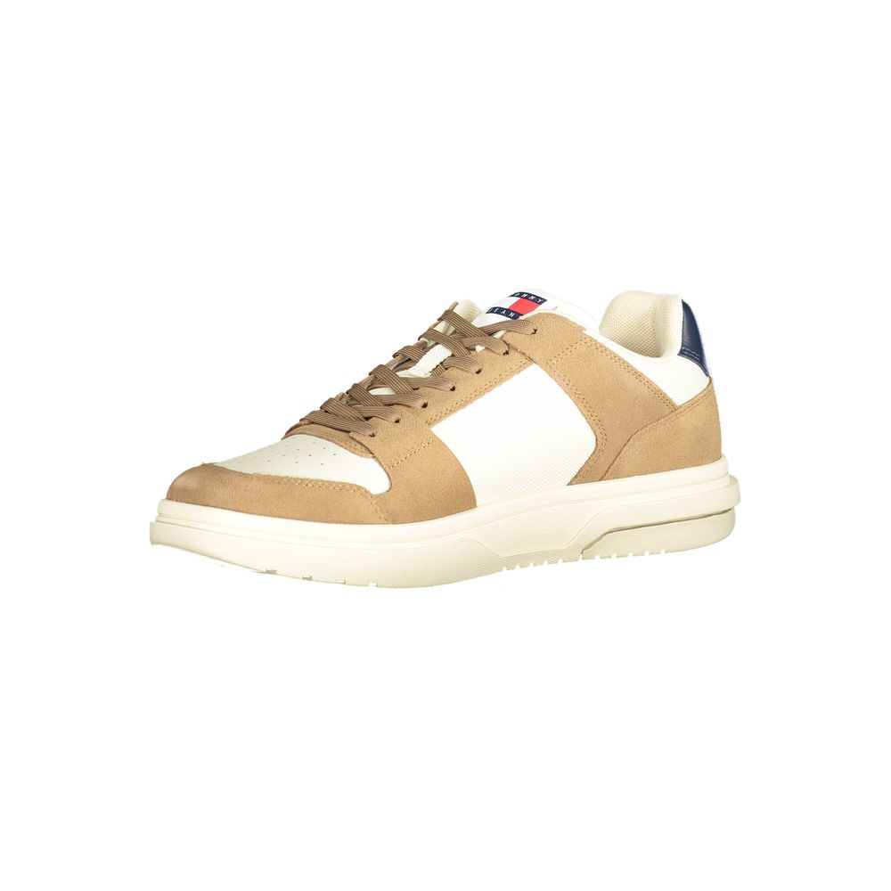 Tommy Hilfiger Beige Leather Men Sneaker