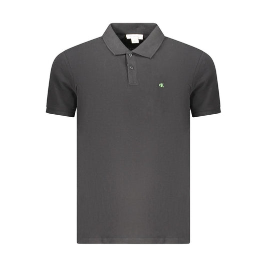 Calvin Klein Black Cotton Men Polo Shirt