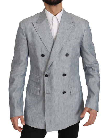 Dolce & Gabbana Elegant Light Blue Double Breasted Blazer